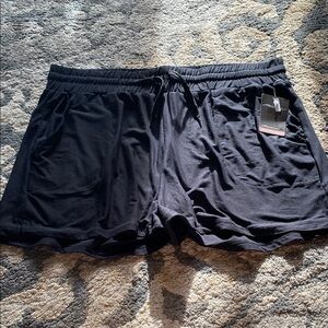 Black Athletic Shorts with Elastic Waistband